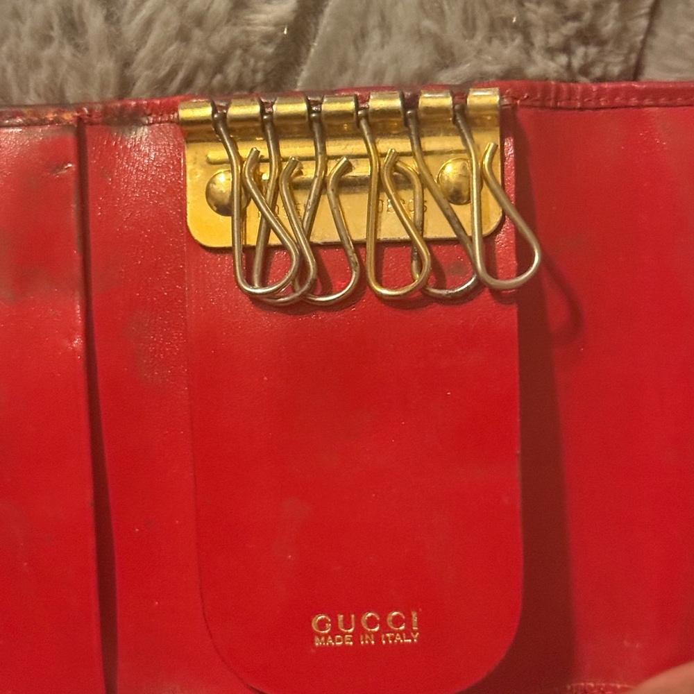 Gucci Red Leather Key Organizer